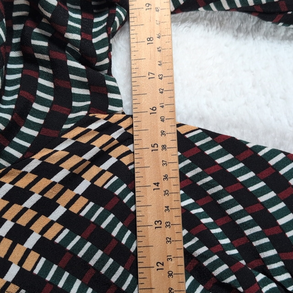118-Anthropologie Black and Purple‎ Long Sleeve Dress - Picture 5 of 8